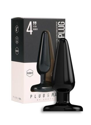 Plug & Play Rubber Butt Plug Black 3 inch
