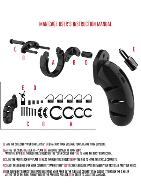 ManCage Chastity Cock Cage #02 Black 3,5 inch