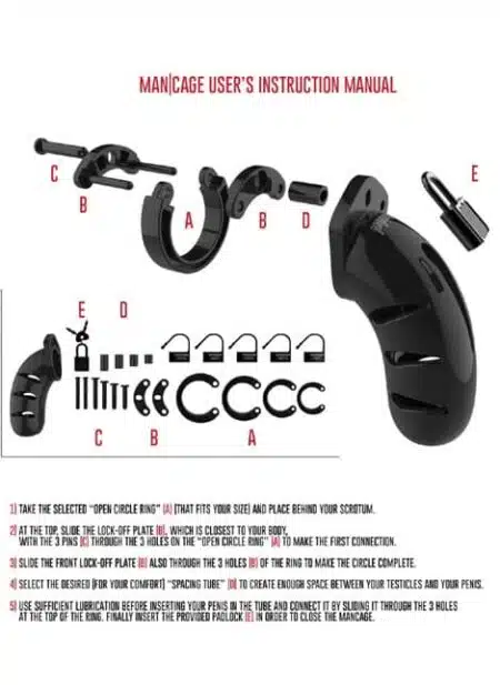 ManCage Chastity Cock Cage #02 Black 3,5 inch