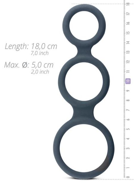 Boners Silicone Triple Ring Grey