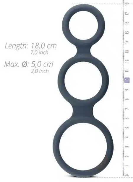 Boners Silicone Triple Ring Grey
