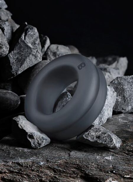 Boners TPE Ribbed Cock Ring Grey