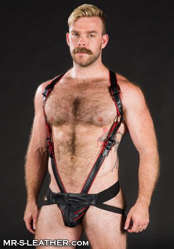 Mr. S Leather Cockstrap for Hunter Harness 2.0 Piped Red