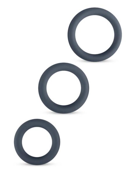 Boners Silicone 3-Piece Cock Ring Set Grey