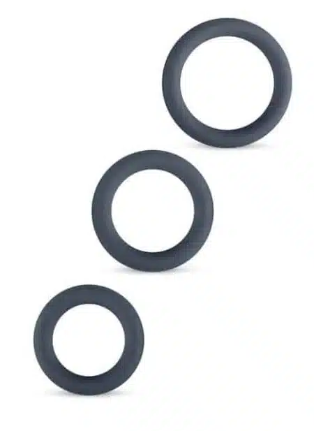 Boners Silicone 3-Piece Cock Ring Set Grey