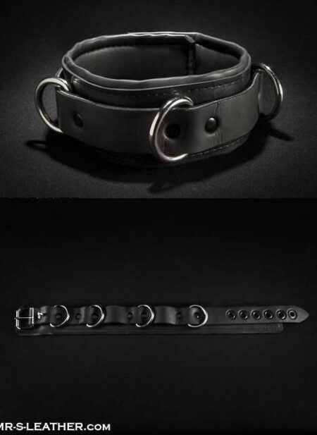 Mr. S Neoprene Locking Bondage Collar Black