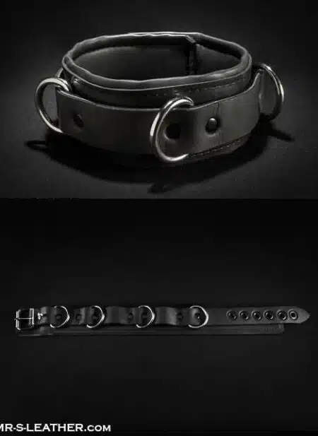 Mr. S Neoprene Locking Bondage Collar Black