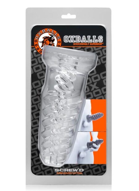 Oxballs Screw'd Super Squish Corkscrew Masturbator TPR Clear