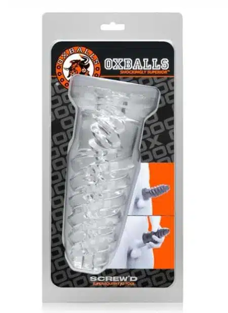 Oxballs Screw'd Super Squish Corkscrew Masturbator TPR Clear