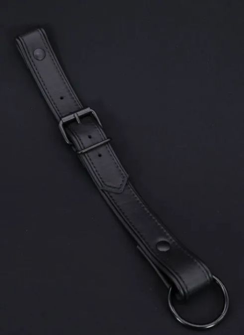 Mr. S Leather Cockstrap for Bulldog Harness Piped - Black