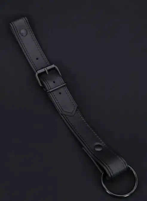 Mr. S Leather Cockstrap for Bulldog Harness Piped - Black