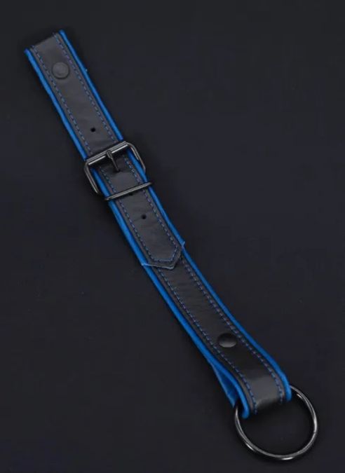 Mr. S Leather Cockstrap for Bulldog Harness Piped - Blue