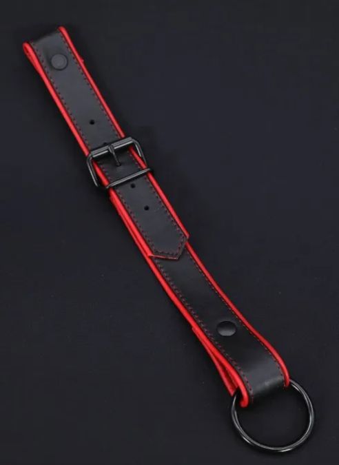 Mr. S Leather Cockstrap for Bulldog Harness Piped - Red
