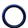 Black Label Stainless Steel Blue Donut Cock Ring 55 mm
