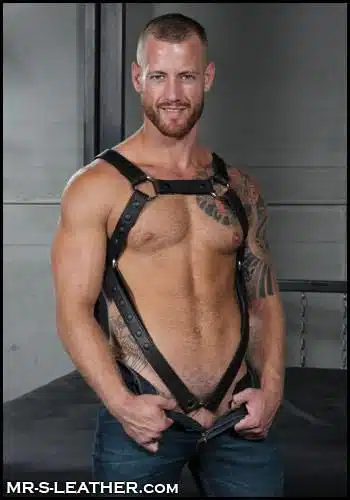 Mr. S Leather Cockstrap for Crossbow Body Harness Piped Blue Extra long