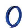 Black Label Stainless Steel Blue Flat Body Cock Ring 40 mm
