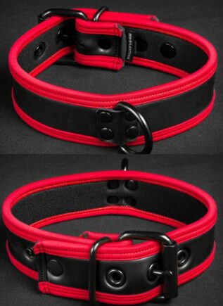 Mr. S Neoprene Puppy Collar Red piping Large/Extra large