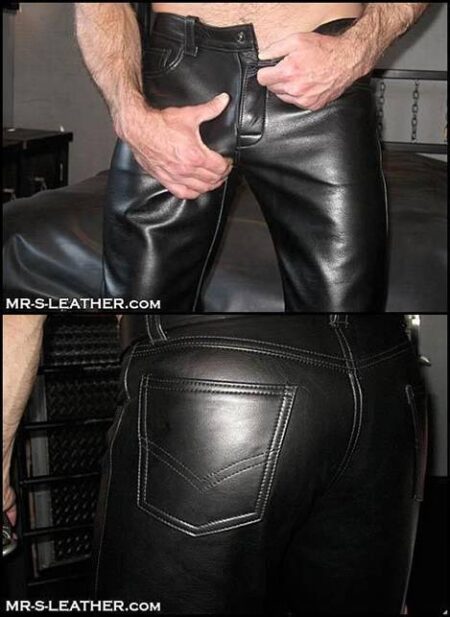 Mr. S Leather Low Rise Jeans Black 31