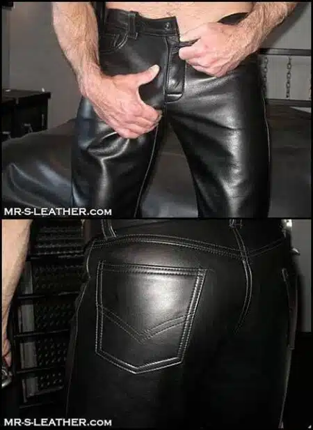 Mr. S Leather Low Rise Jeans Black 31