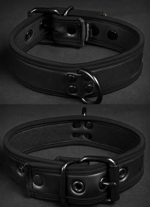Mr. S Neoprene Puppy Collar All black Large/Extra large