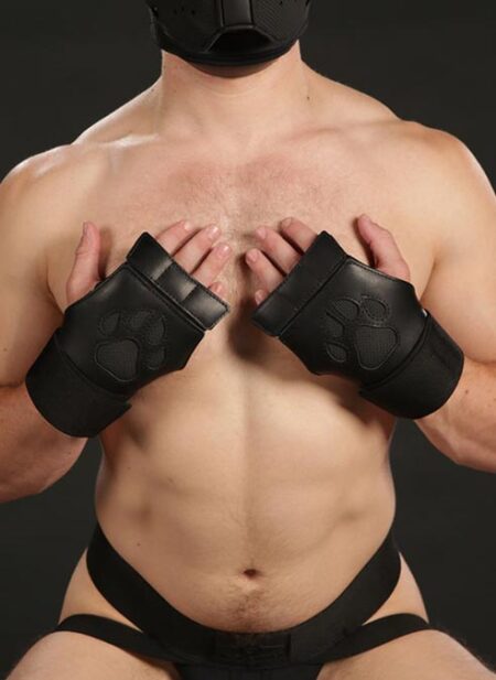 Mr. S Leather Open Paw Puppy Glove Black
