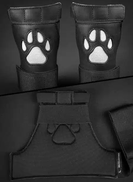 Mr. S Leather Open Paw Puppy Glove White
