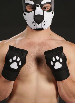 Mr. S Leather Open Paw Puppy Glove White