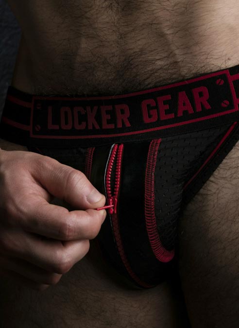 Locker Gear Jockstrap with Zipper Red Large