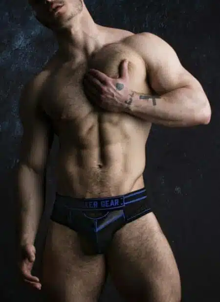 Locker Gear Briefjock with Front Opening Blue Extra Large