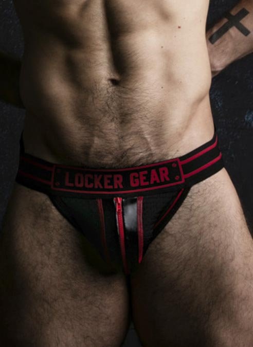 Locker Gear Jockstrap with Zipper Red Large