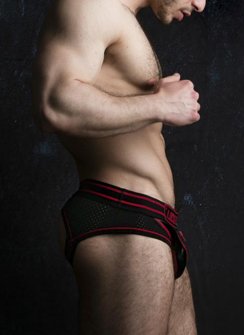 Locker Gear Briefjock with Zipper Red Extra Large