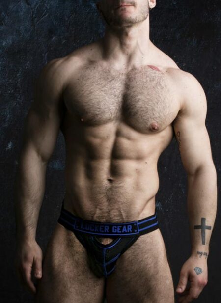 Locker Gear Jockstrap Front Opening Blue Medium