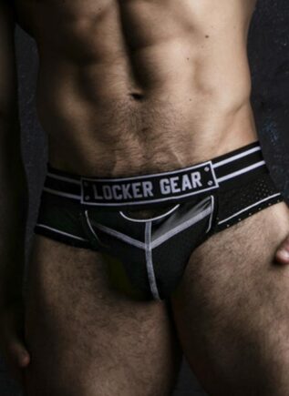 Locker Gear Briefjock with Front Opening White Large