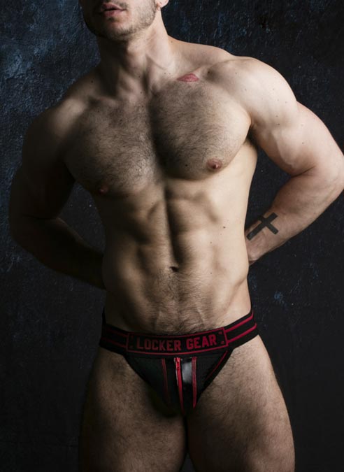 Locker Gear Jockstrap with Zipper Red Large