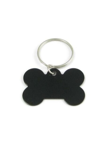 Bone-Shaped ID Tag Black