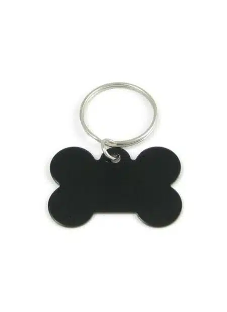 Bone-Shaped ID Tag Black