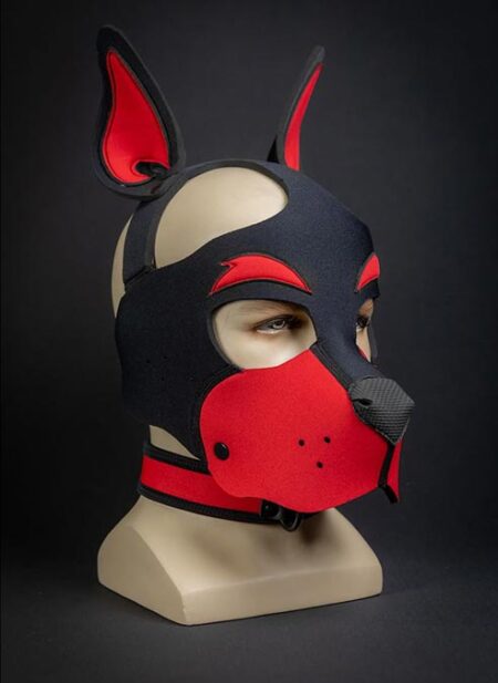 Mr. S Neoprene WOOF! Head Harness Red