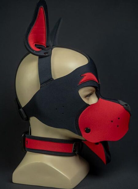 Mr. S Neoprene WOOF! Head Harness Red