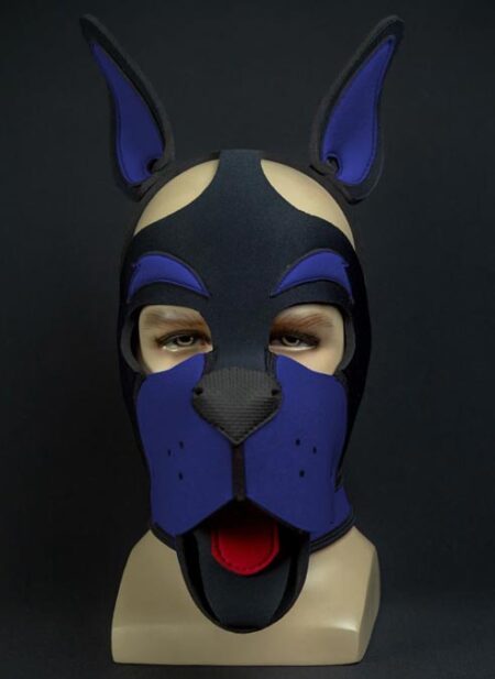 Mr. S Neoprene WOOF! Head Harness Royal blue