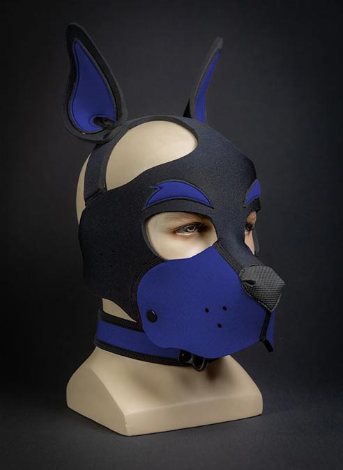 Mr. S Neoprene WOOF! Head Harness Royal blue