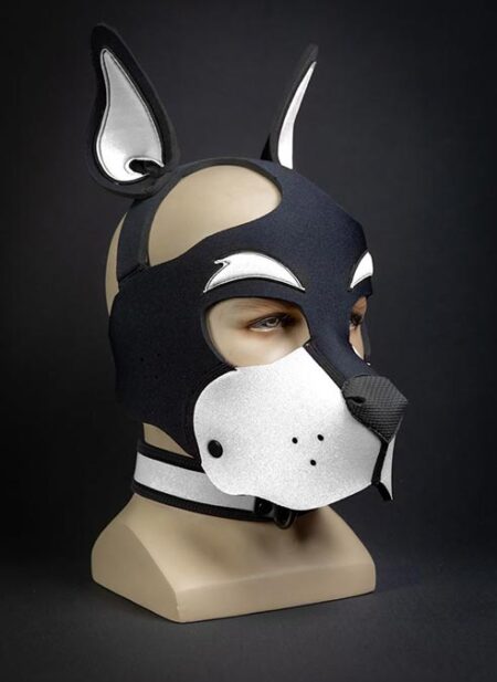 Mr. S Neoprene WOOF! Head Harness White