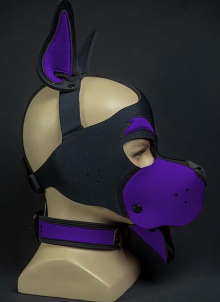 Mr. S Neoprene WOOF! Head Harness Purple