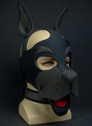 Mr. S Neoprene WOOF! Head Harness Black