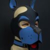 Mr. S Neoprene WOOF! Head Harness Cobalt blue