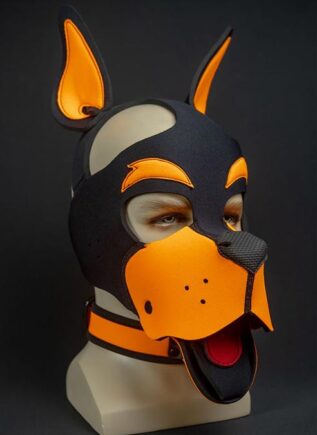 Mr. S Neoprene WOOF! Head Harness Orange