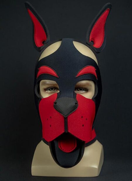Mr. S Neoprene WOOF! Head Harness Red