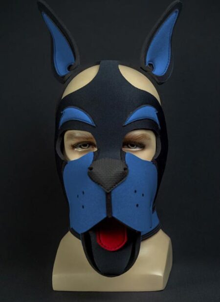 Mr. S Neoprene WOOF! Head Harness Cobalt blue