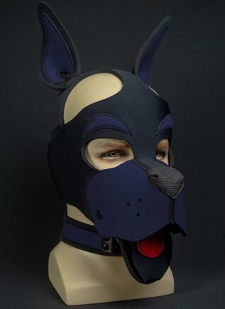 Mr. S Neoprene WOOF! Head Harness Navy