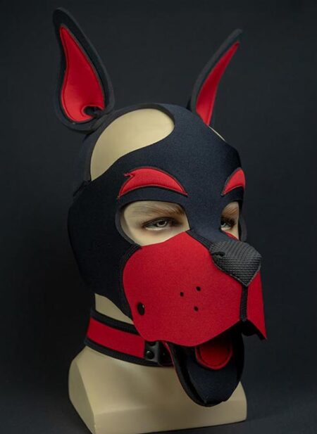 Mr. S Neoprene WOOF! Head Harness Red