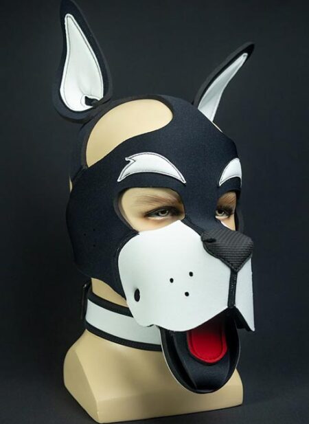 Mr. S Neoprene WOOF! Head Harness White